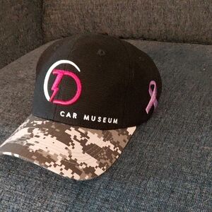 Black and Camo Cap with Pink and Purple Accents